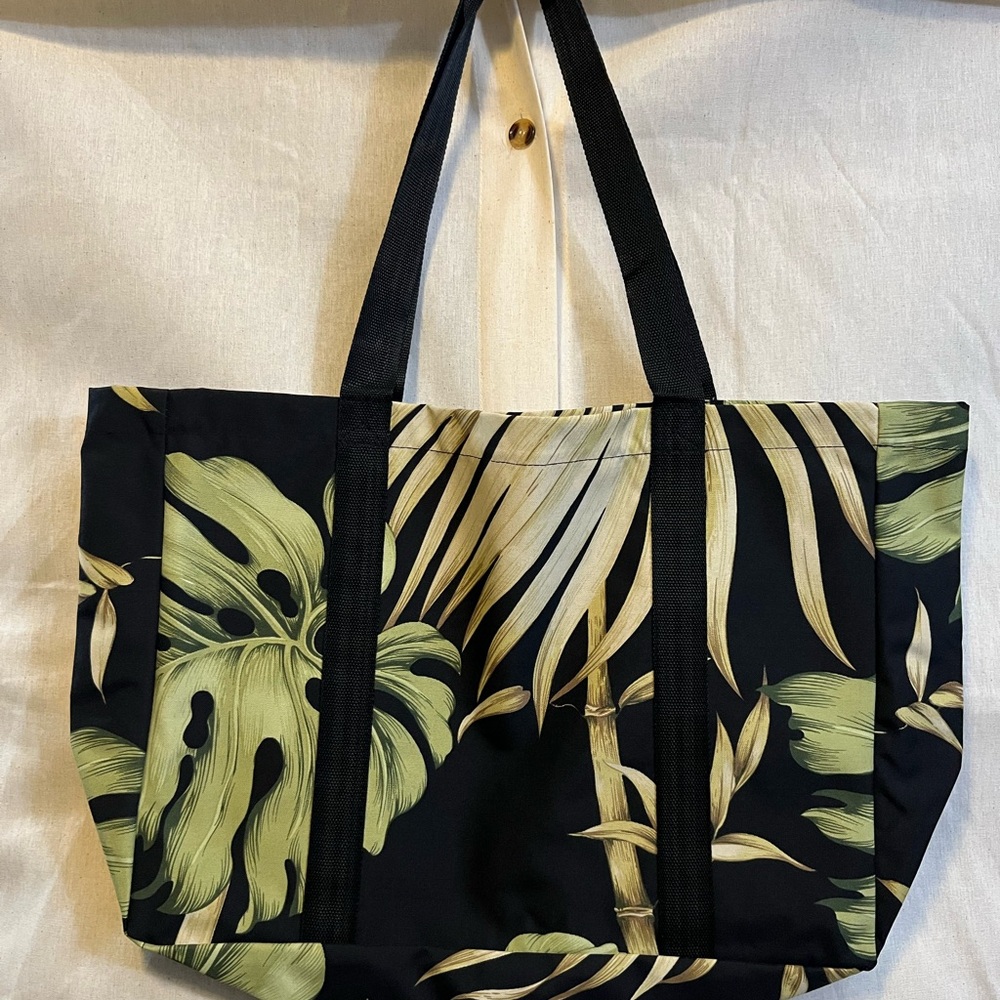 Tropical Black and Green Tote Bag